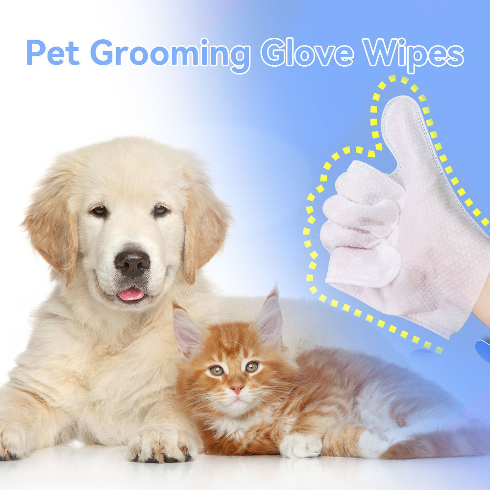 Cleaning Wipes Gloves For Pets Bathing Wipes Grooming Wipes Rinse Free