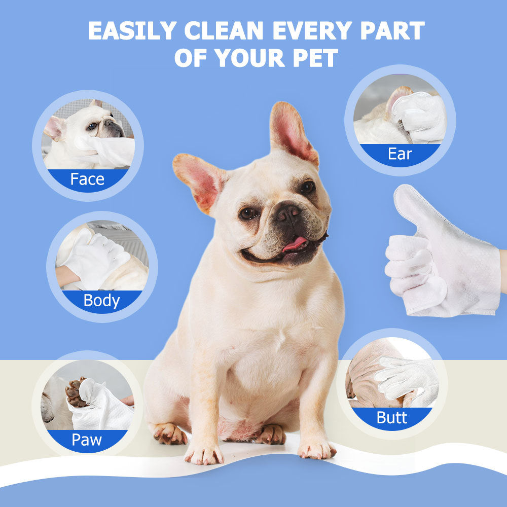Cleaning Wipes Gloves For Pets Bathing Wipes Grooming Wipes Rinse Free