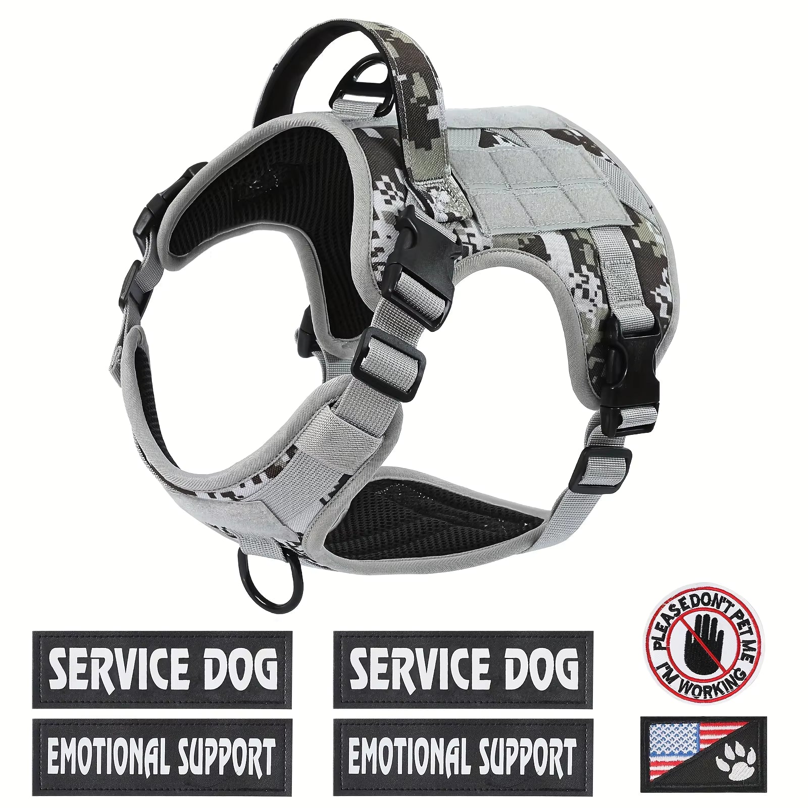 Harness Vest Adjustable Reflective Dog Harness Metal Buckle