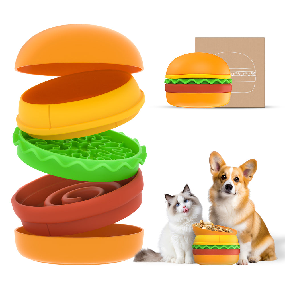Hamburger Pet Bowl Combination Multi-layer Five-in-one