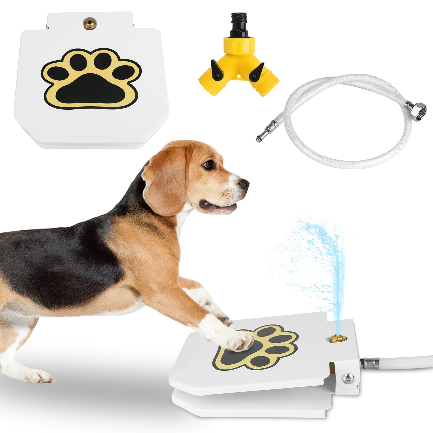 Outdoor Water Dispenser Step-on Activated Sprinkler With Interactive Paw Pedal