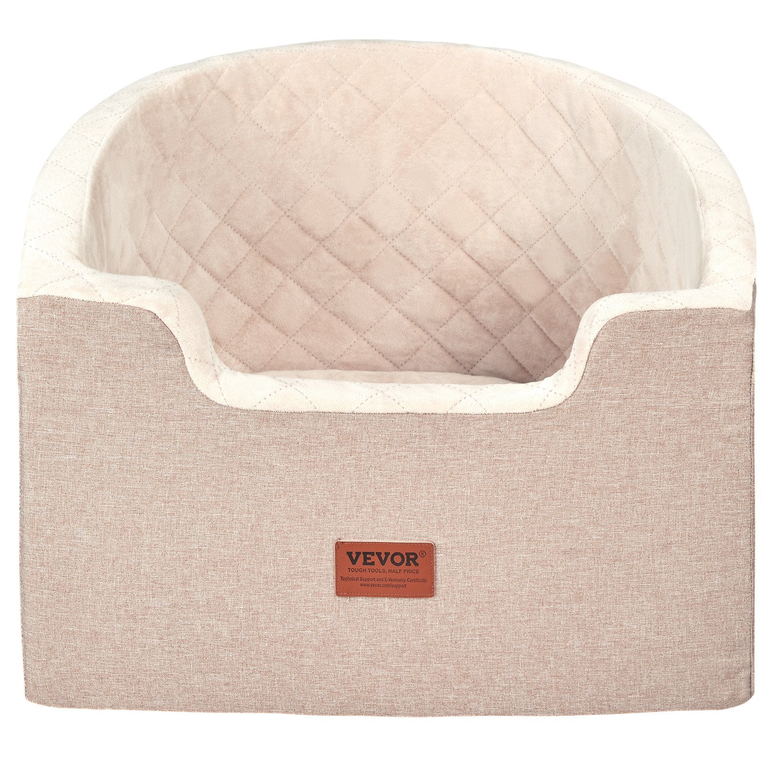 VEVOR Dog Booster Car Seat Pet Car Seat For Small Medium Dog Up To 55 Lbs Brown