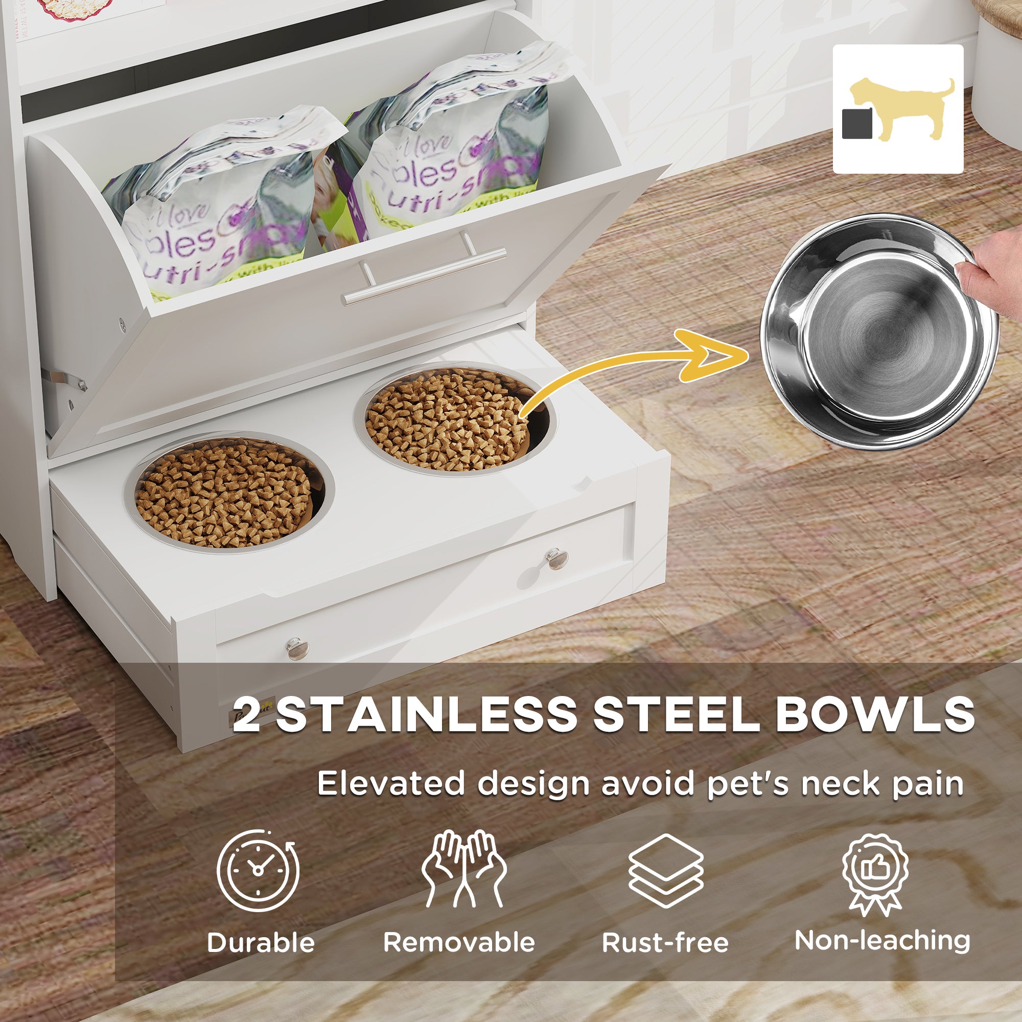 Pet Feeder Station/Storage Cabinet
