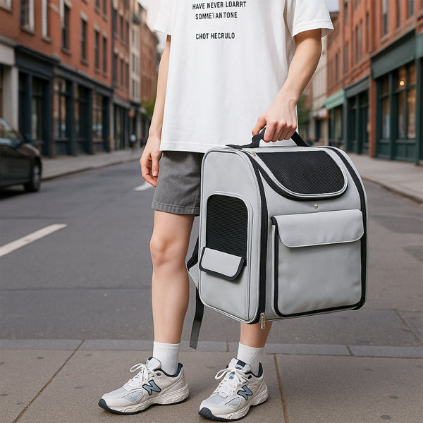 Pet Carrier Backpack, Expandable, Breathable Mesh Travel Backpack For Small Dogs Cats, Soft-Sided Pet Backpack Holds Up To 26 Lbs