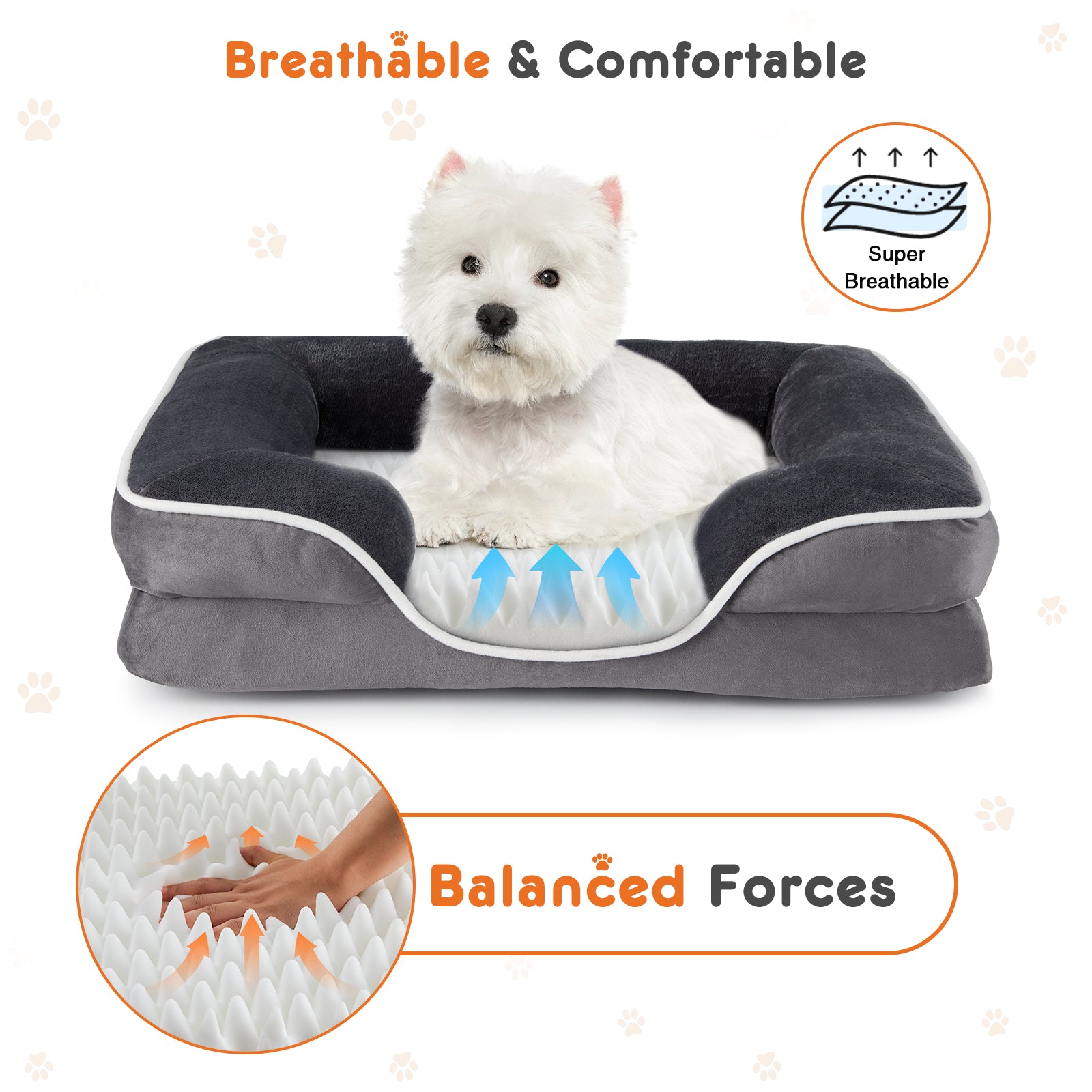 Pet Bed For Small Dogs & Cats With Washable Removable Cover Non-Slip Base Waterproof Liner