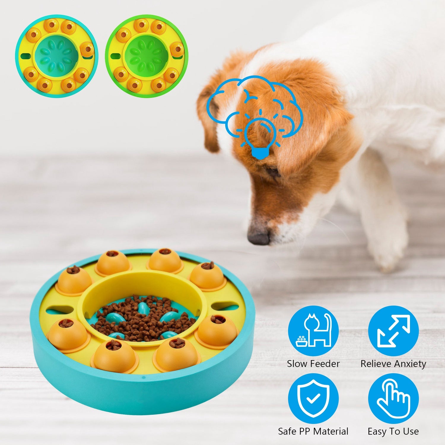 1Pc Dog Puzzle Slow Feeder Bowl Interactive Toy Dog Treat Dispensing Toy
