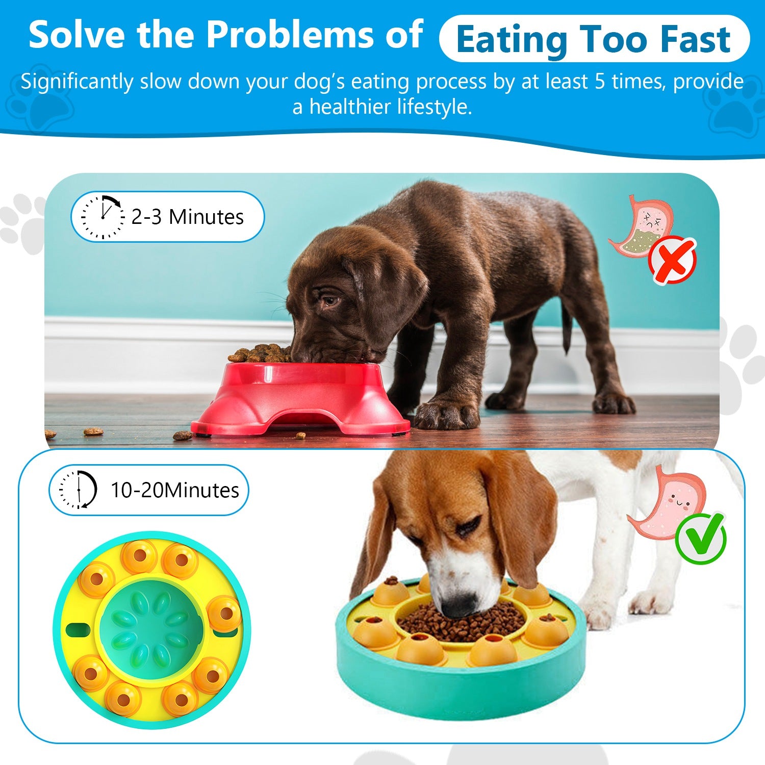 1Pc Dog Puzzle Slow Feeder Bowl Interactive Toy Dog Treat Dispensing Toy