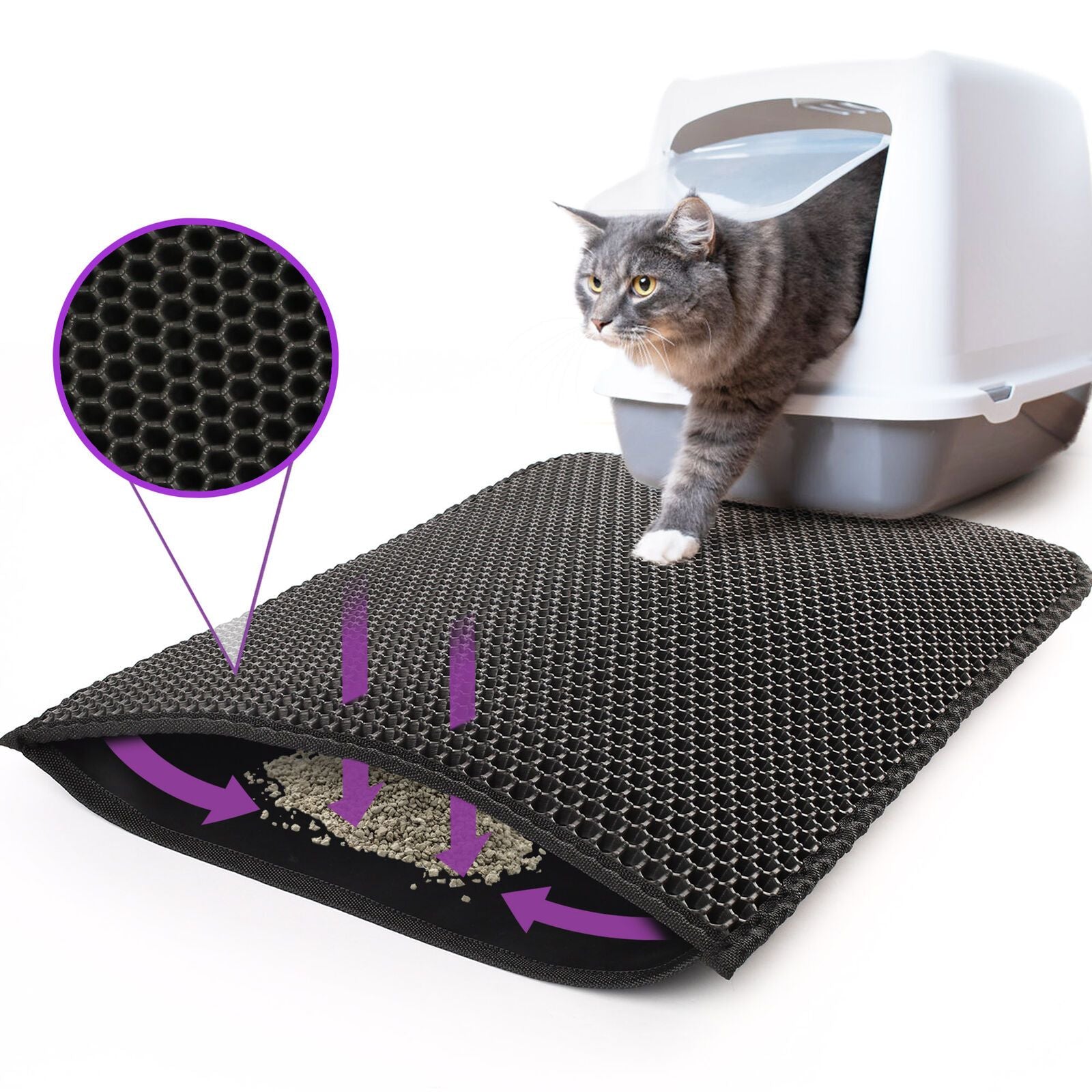 Cat Litter Mat Waterproof Non-slip Washable