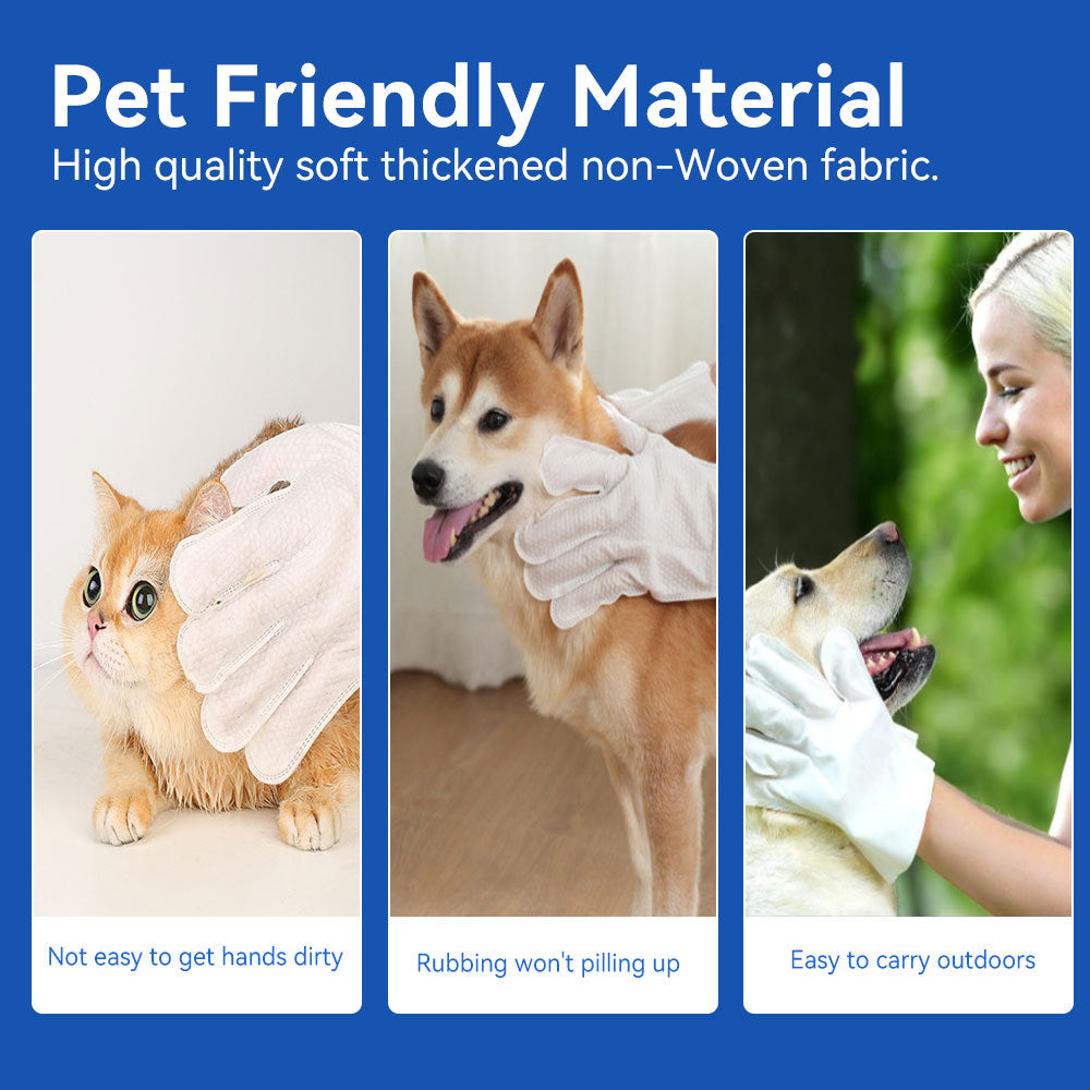Cleaning Wipes Gloves For Pets Bathing Wipes Grooming Wipes Rinse Free