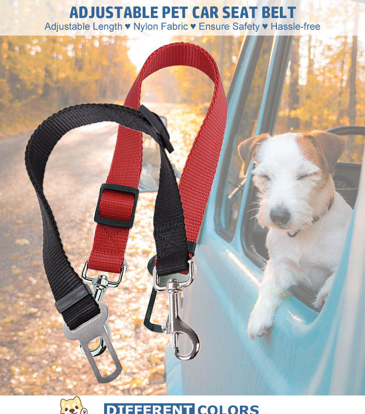 Vehicle Leash Nylon Adjustable Seat Belt for Pets