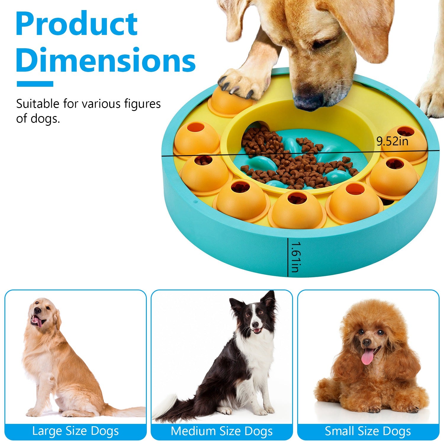 1Pc Dog Puzzle Slow Feeder Bowl Interactive Toy Dog Treat Dispensing Toy